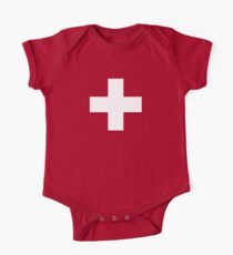 Swiss Flag Baby Onesie Jumpsuit Pyjama Clothing - Schweizer One Piece - Short Sleeve