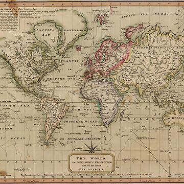 Artwork thumbnail, Vintage Map of The World (1814) by BravuraMedia