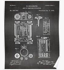 Erstes Computerpatent - Technologiekunst - Schwarze Tafel Poster