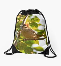 "Eurasian Tree Sparrow" Drawstring Bag