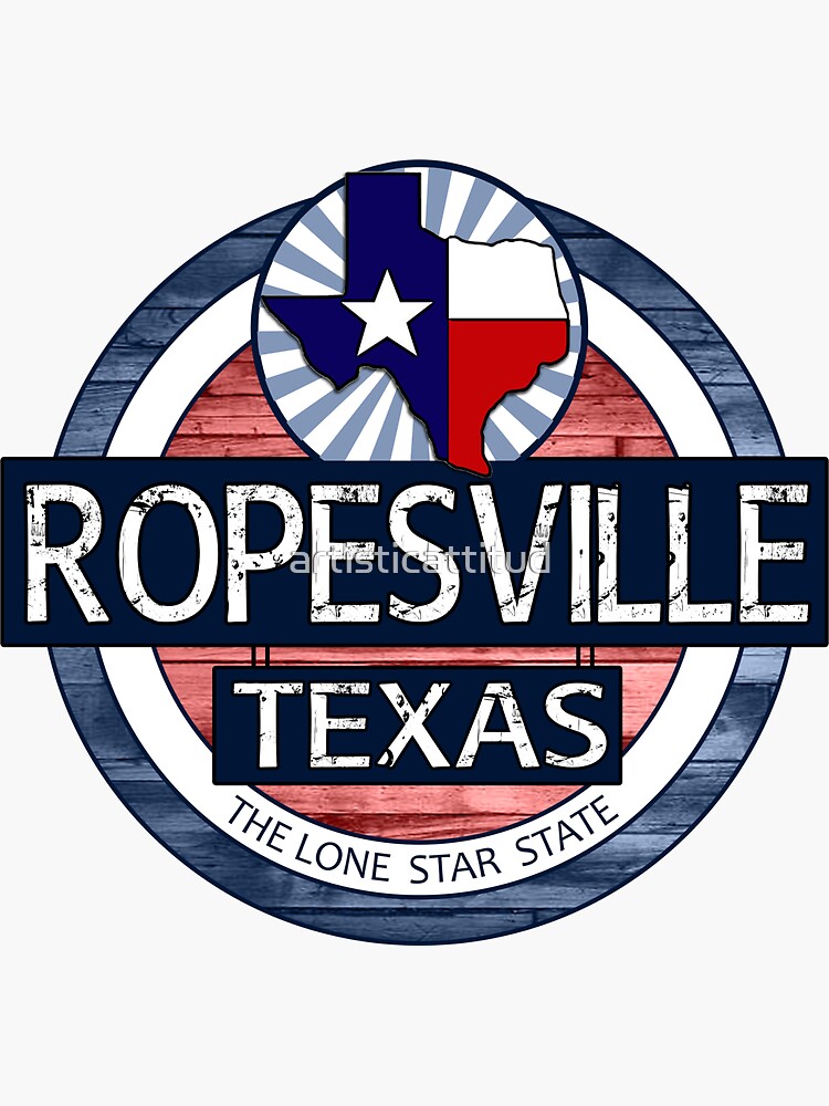 "Ropesville Texas rustic wood circle" Sticker by artisticattitud