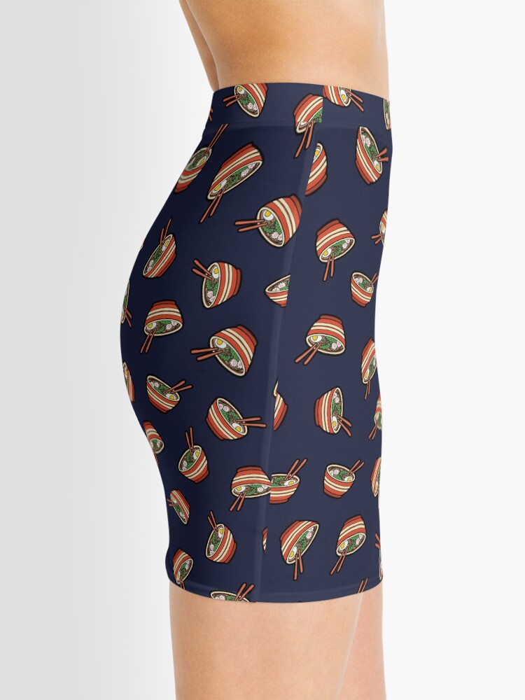 Alternate view of Ramen Bowl Pattern in Dark Blue Mini Skirt