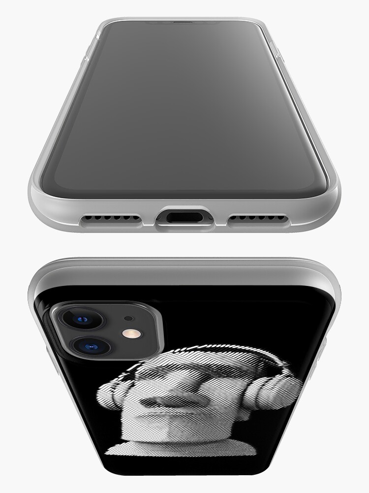 Alternate view of Moai wearing headphones iPhone Case & Cover