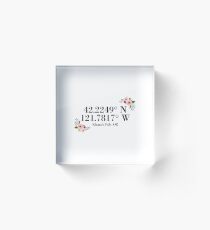 Klamath Falls, OR Coordinates Acrylic Block