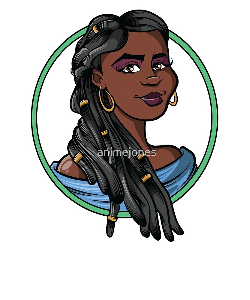 Black Woman Natural Hair Dreadlocks By Animejones Redbubble