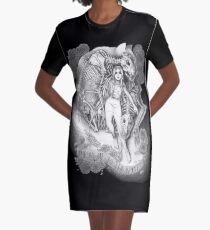 Throw Me To The Wolves (black pen and ink) Graphic T-Shirt Dress
