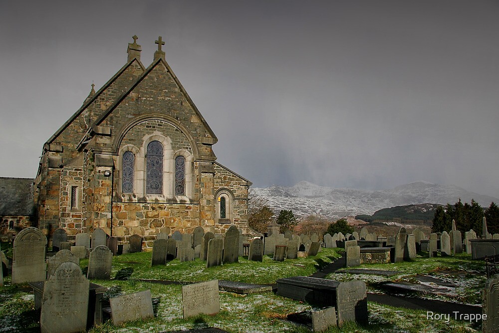 "Llan Ffestiniog church" by Rory Trappe Redbubble