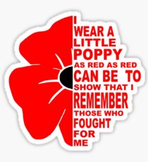 A LITTLE POPPY FOR REMEMBRANCE DAY Sticker