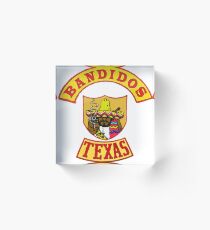 Bandidos Texas Front jacket patch with top and bottom Texas rockers Acrylic Block