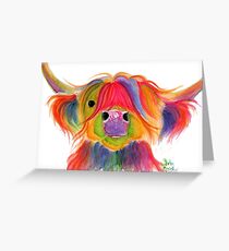 Scottish Hairy Highland Kuh PRiNT 'PENELOPE PLUM' von Shirley MacArthur Grußkarte