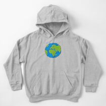 Earth Globe Icon Kids Pullover Hoodie