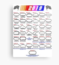 Lienzo metálico Horario Nascar Cup Series 2019 blanco