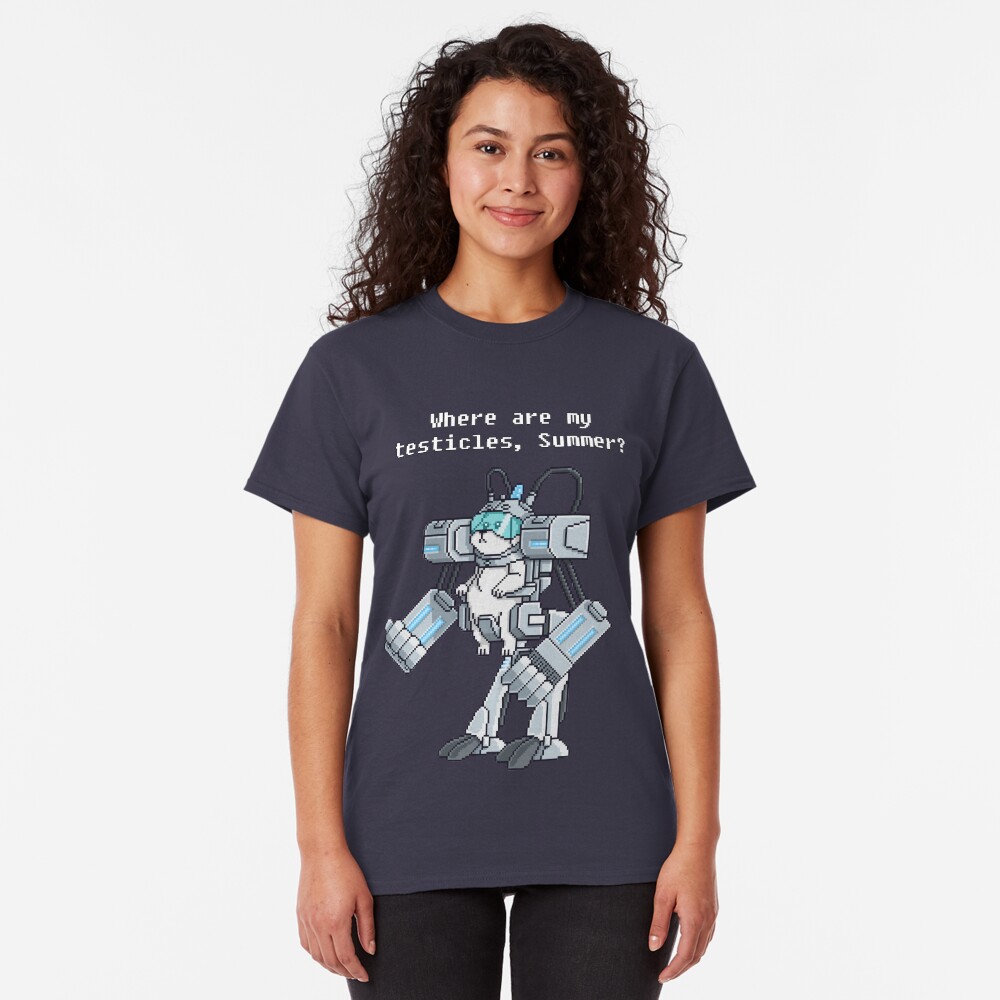 Where Are My Testicles - Mecha Snuffles - Rick and Morty Classic T-Shirt