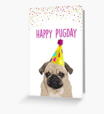 Tarjeta de felicitación ¡Feliz Pugday! Tarjeta de cumpleaños