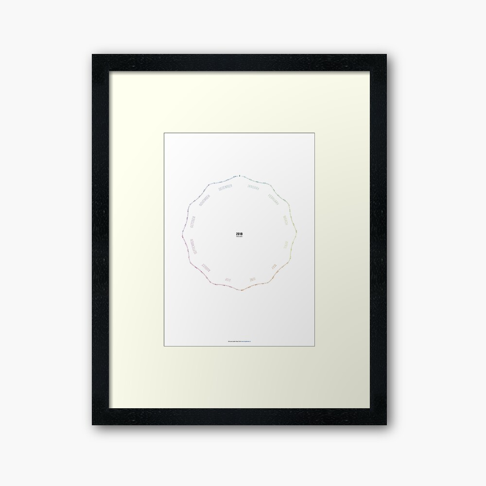Kruglendar — the diary poster Framed Art Print