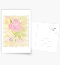 My First Watercolor Rose Postcards