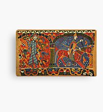 NORWEGISCHE BALDISHOL TAPESTRY, Mittelalterlicher Ritter zu Pferd Leinwanddruck