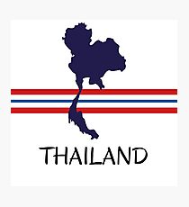 Thailand - map - national colors Photographic Print