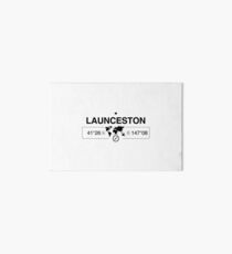 Launceston Tasmania with World Map Coordinates GPS Art Board