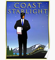 AMTRAK: Vintage Coast Starlight Train Werbedruck. Poster