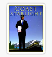 AMTRAK: Vintage Coast Starlight Train Werbedruck. Sticker