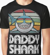 Camiseta gráfica Papá Tiburón Retro - Para Estampado Oscuro