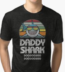 Daddy Shark Retro - Für dunklen Druck Vintage T-Shirt