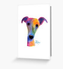 WHIPPET / GREYHOUND PRINT 'PANSY' Von Shirley MacArthur Grußkarte