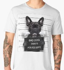 Funny French Bulldog Mugshot T-Shirt Men's Premium T-Shirt