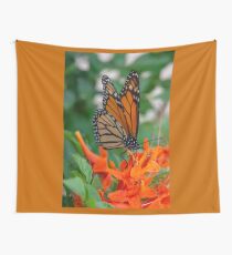 Monarch Butterfly on Cape Honeysuckle Wall Tapestry