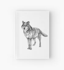 Grey wolf illustration Hardcover Journal