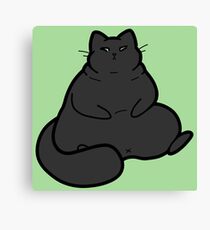 Plump Black Cat Canvas Print