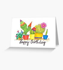 Tarjeta de felicitación Tarjeta de felicitación de cumpleaños de cactus por Nicole Janes