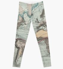 Vintage Physical Map of The World (1849) Leggings
