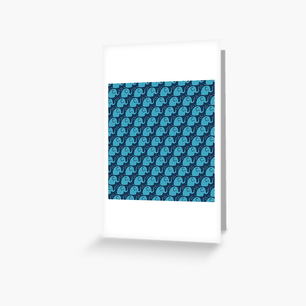 Azurblaue Elefanten Parade Grußkarte