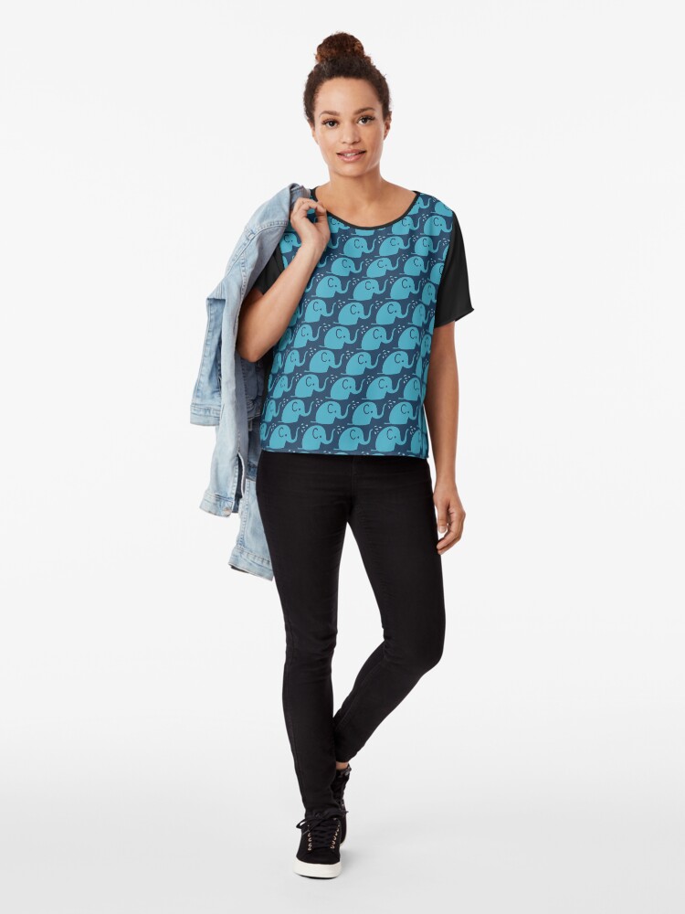 Alternative Ansicht von Azurblaue Elefanten Parade Chiffon Top