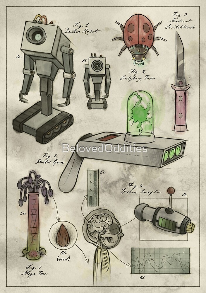 "Rick and Morty - Vintage Gadgets #1" by BelovedOddities | Redbubble