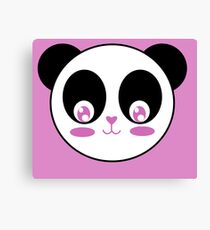Kawaii Heart Nose Panda Canvas Print