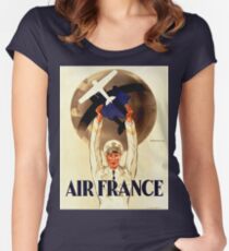 Vintage Travel Poster - France - Air France Women's Fitted Scoop T-Shirt