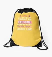 Travel Agent Awesome Looks Funny Birthday Christmas Drawstring Bag