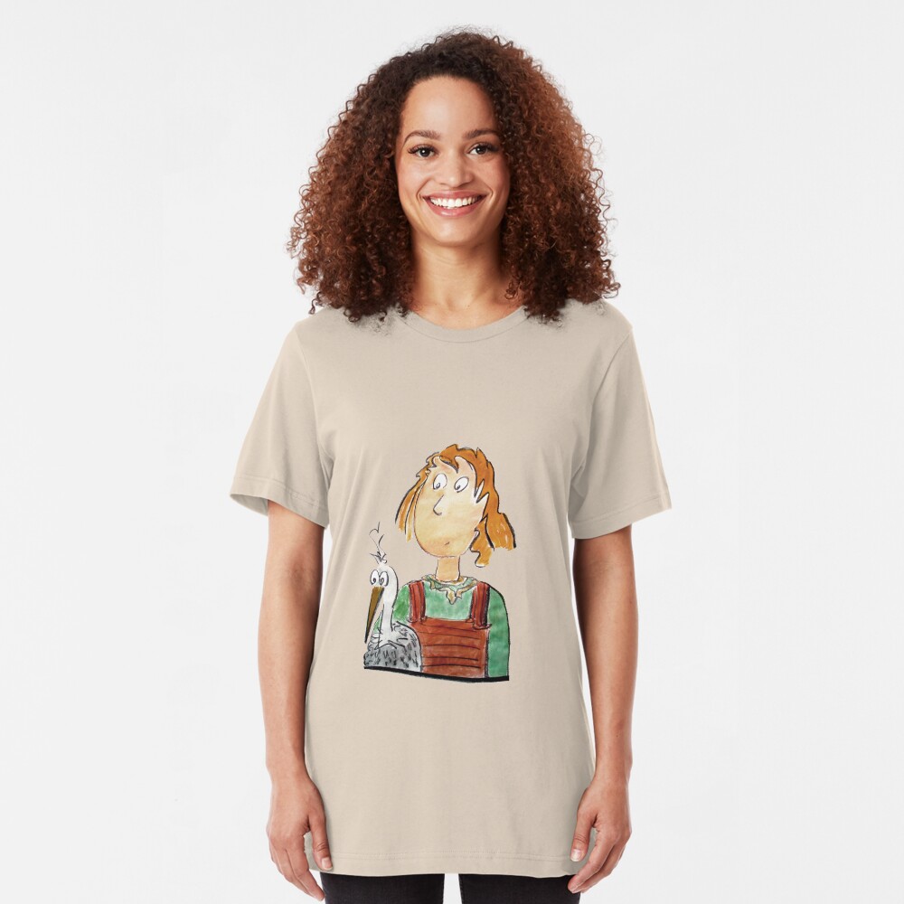Girl and volture Slim Fit T-Shirt
