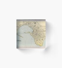 Vintage Map of Genoa Italy (1901) Acrylic Block