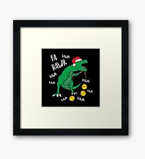 Tyrannosaurus Rex Dinosaur Christmas Framed Print