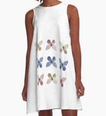 colorful butterflies pattern collage A-Line Dress