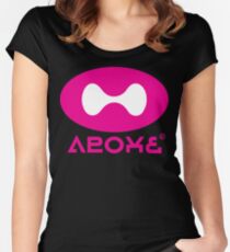 Tentatek Black/Sky-Blue Squideye Tee Women's Fitted Scoop T-Shirt