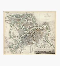Vintage Map of St Petersburg Russia (1834) Photographic Print