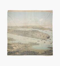 Pañuelo Mapa pictórico vintage de la ciudad de Nueva York (1854)