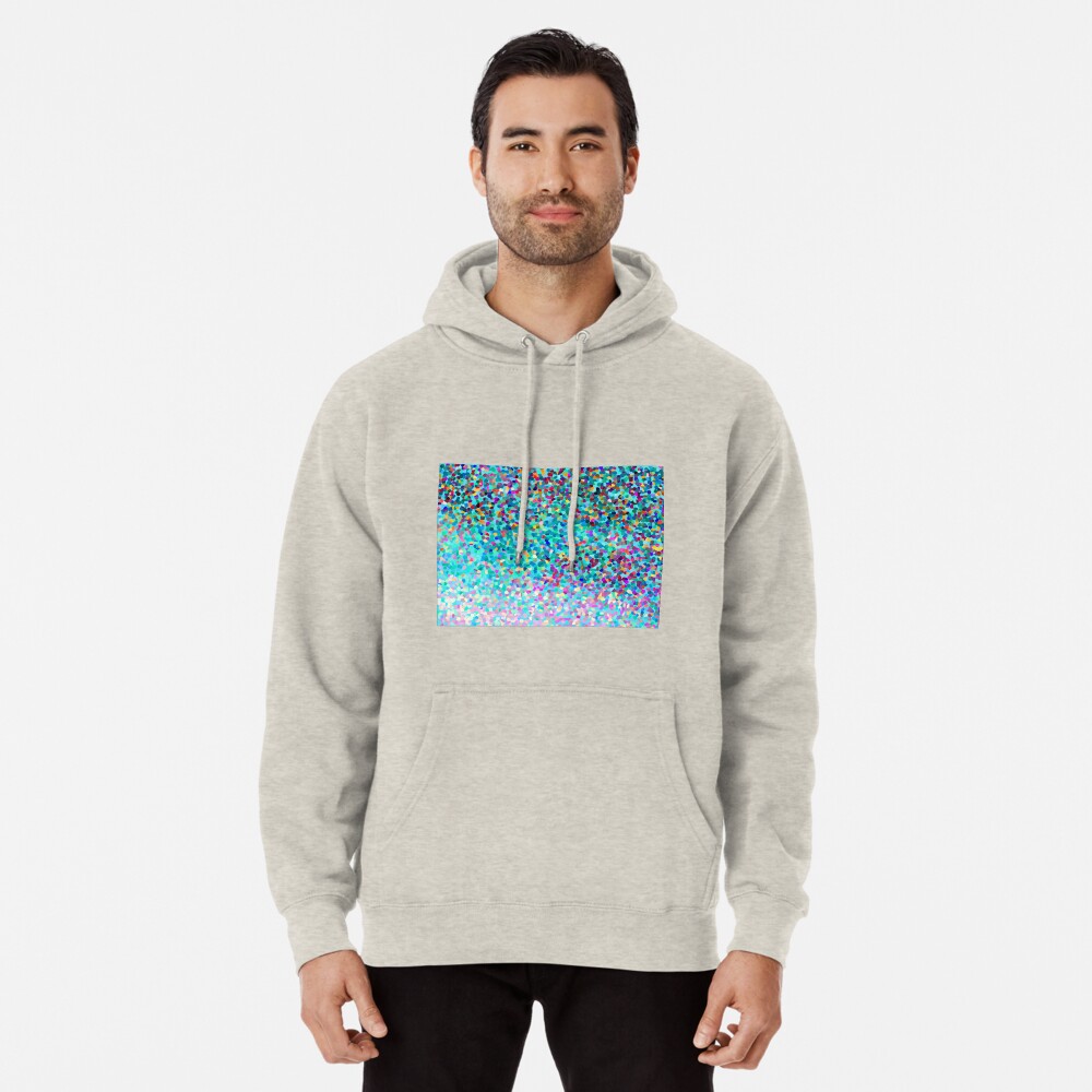 Aqua Blue Mehrfarbige Abstrakte Kunst Formt Muster Hoodie
