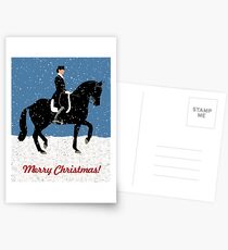 Snowy Dressage Horse Christmas Postcards