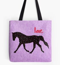 Cute Horse, Hearts and Love Tote Bag